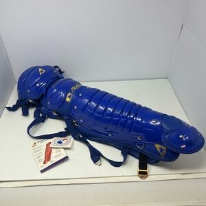 NEW All-Star PRO Adult 16.5 Inch Baseball Catcher's Leg Guards Blue LG20WTN